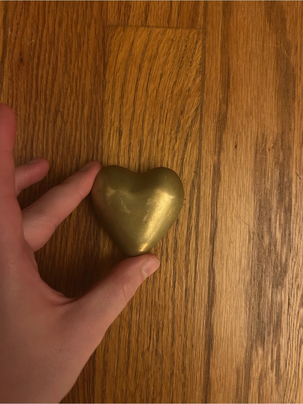 Metal Brass Colored (Vintage ***I THINK***) Heart - Could be a Cute Paperweight